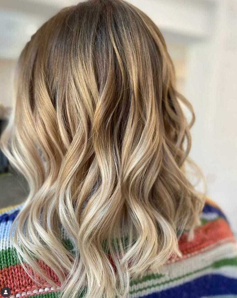 Highlights NYC long blonde waves Color And Andy Bowery