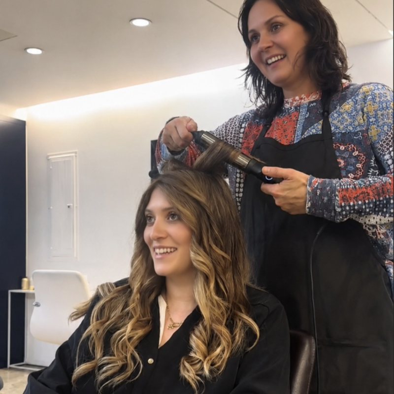 Finished blonde balayage result, Color And Andy hair salon Lower East Side NYC