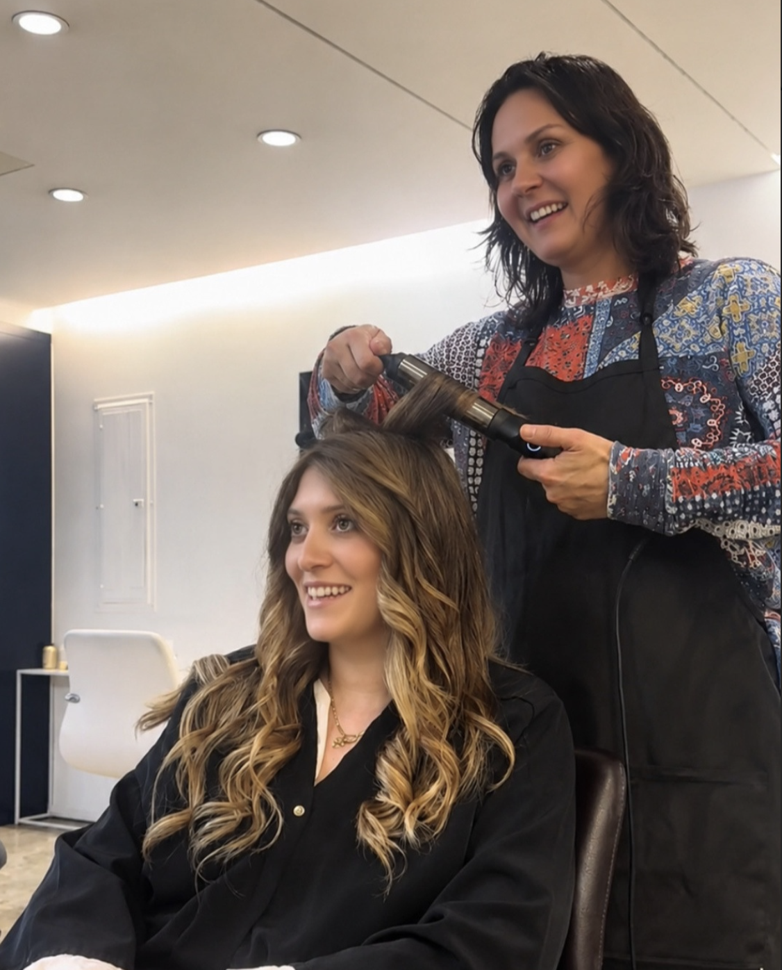 Finished blonde balayage result, Color And Andy hair salon Lower East Side NYC